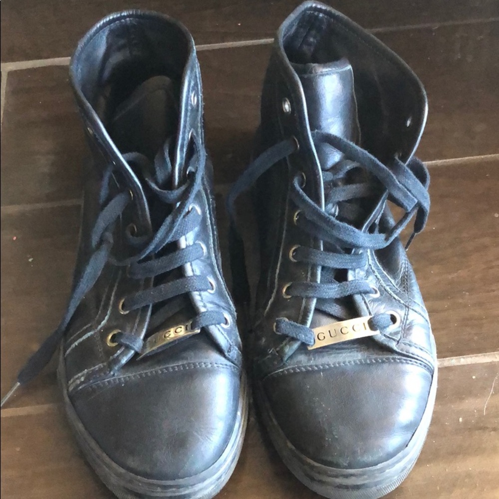 Authentic Black Gucci high tops